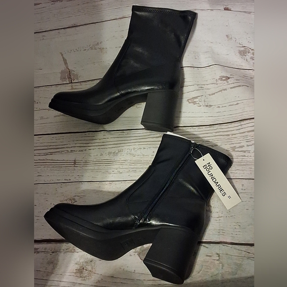 No Boundaries Shoes - No Boundaries Women's Black Platform Dress Boots Size 11